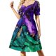thumbnail image 1 of Vestido de manga corta con estampado de tinta de alcohol de Mardi Gras, vestido de verano, vestidos largos para mujer., 1 of 7