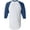 White/Royal Blue, variant on Men's Regular fit Two Tone 100% Ring-Spun Combed Cotton Raglan ¾ Sleeve Baseball T-Shirt.