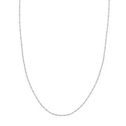 JEWELRY ADDICT 14K White Gold Men & Women's 18" 0.95mm Lumacina Chain Necklace