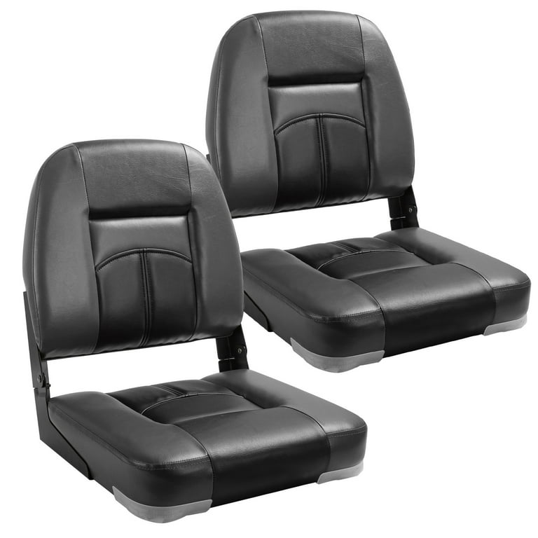 NORTHCAPTAIN Deluxe Charcoal/Black Low Back Folding Boat Seat, 2 Seats