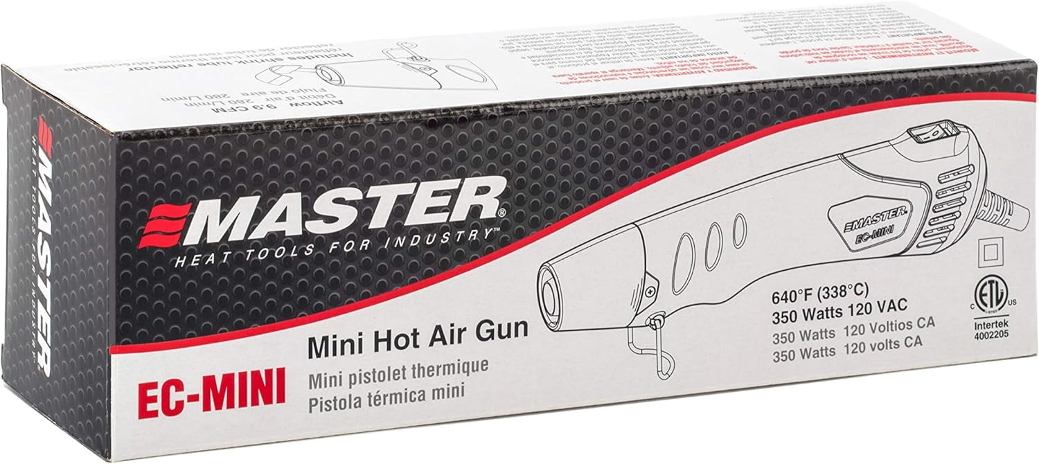 Master Appliance EC-MINI Portable Heat Gun Hot Air Gun with Heat Shrink Reflector, 350W, White