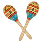 Morris Costumes Colorful Pattern Fiesta Party 8 inches Wooden Maracas, Style BG609518