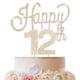thumbnail image 1 of Lingteer Decoración Para Tarta Con Diamantes De Imitación Dorados De Feliz Cumpleaños Número 12 Saludos Al 12.º Cumpleaños Centros De Mesa Para Tartas De Fiesta De Doce Años Decoración Decorativa Letr, 1 of 5