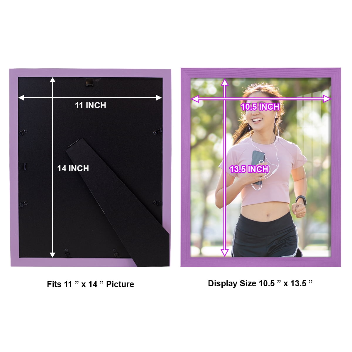 11x14 Wood Grain Picture Frame - Violet