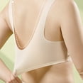 thumbnail image 5 of Riecok Wireless Bras for Women Front Closure Push Up Soft Breathable Everyday Womens Bralettes Beige XXXL, 5 of 5