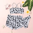 thumbnail image 2 of Ymyiu Surf Girls Swimsuit Girls Tankini Swimsuit 3 Piece Bathing Suits for Girl Tankinis Set Girls' Swimwear with Print Shorts Size 11-12 Years (Black,11-12 Years), 2 of 8