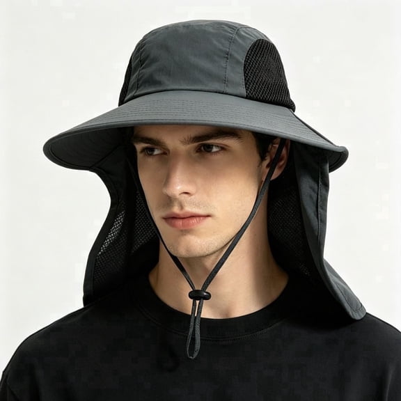 Sun Hat for Men & Women Wide Brim UPF 50 UV Protective Hat with Neck Flap for Hiking, Fishing & Outdoor Activities
