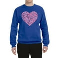 thumbnail image 2 of Wild Bobby, Pink Ribbon Heart, Breast Cancer Awareness, Unisex Crewneck Graphic Sweatshirt, Royal, Medium, 2 of 5