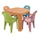 thumbnail image 1 of Mesa Infantil con 4 Sillas de Colores para Niños Plástico Resistente Comer Dibujar Rattan Nube (Naranja Atardecer), 1 of 4