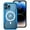 Blue, variant on Dteck Transparent Back Case for iPhone 15 Pro,Magnetic Metal Bumper Case Compatible with Mag-Safe Shockproof Rubber Clear PC Cover,Green