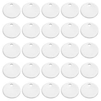 8mm Steel Disc, 50pcs Metal Stamping Blanks Tags Circle Stainless Steel Metal Plate for Laser Engraving, Silver Tone