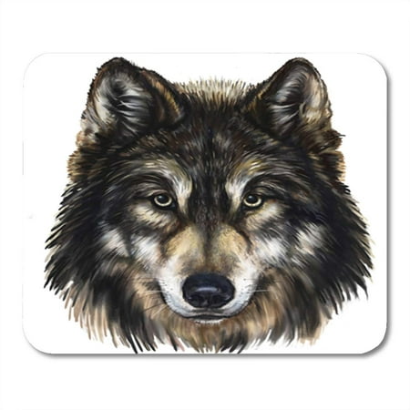 KDAGR Gray Face Wolf Head Digital Painting Dog Mask Oil Mousepad Mouse Pad Mouse Mat 9x10
