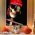 thumbnail image 7 of PMU Window Poster Halloween Peppy The Pirate Skull Decoration Reusable 34.5in x 60in Backlit Poster (1/pkg) Pkg/1, 7 of 7