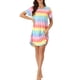 thumbnail image 1 of Camisón T-shirt de mujer INSPIRE CHIC, vestido de rayas coloridas, camisón de manga corta, 2XL, color claro, 1 of 6