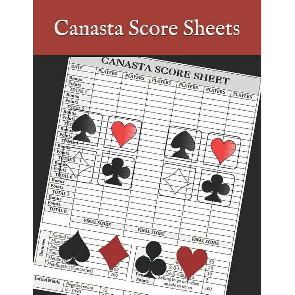 Canasta Score Sheets: Canasta Blank Score Sheet Notebook - American
