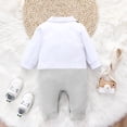 thumbnail image 5 of TAIAOJING Baby Boys Girls One-Piece Romper Jumpsuit Gentleman Suit Bowtie Patchwork Colour Long Sleeve Toddler Jumpsuit Outfit 0-3 Months, 5 of 9