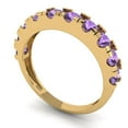 thumbnail image 2 of 1 ctw Wedding Band for Women - 18K Yellow Gold Simulated Alexandrite Stackable Eternity Ring, 2 of 6