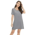 thumbnail image 2 of EFINNY Women's Super Soft Modal Nightgown Short Sleeve Sleepwear Comfy Loungewear Nightshirt with Chest Pads S-XXL (Removable chest pad), 2 of 9