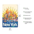 thumbnail image 2 of New York - Summer in the City - Vintage Airline Travel Poster by Harry Bertschmann c.1971 - 8 x 12 inch Vintage Metal Tin Sign, 2 of 4