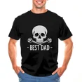 thumbnail image 1 of T-Shirt Unisexe Mode à Col Rond en Coton avec Motif de Feuille Unique « Best Dad », Haut Graphique, jusqu'à Taille 5TG, 1 of 4