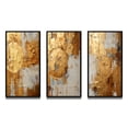 thumbnail image 2 of Designart "Vintage Togetherness Gold Abstraction III" Abstract Painting Framed Wall Art Set Of 3 - Gold Modern Frame Canvas Set For Living Room Decor, 2 of 6