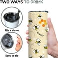 thumbnail image 3 of Bee Tumbler With Lid and Straw Bee Mug Bee Happy Coffee Mug Cup Honey Bee Gifts for Women Daisy Flowers and Bee Decor, 3 of 6