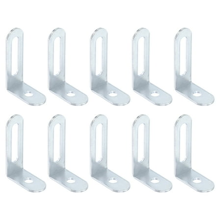 10Pcs L-Shaped Brackets Corner Brace, 1.5"x0.94"x0.47" Corner Bracket Shelf Bracket Right Angle Brackets for Wood Shelves Furniture (38x24x12mm, Silver)