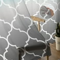 thumbnail image 6 of Sheer Curtains 63 Inches Long, Modern Moroccan Geometric Light Filtering Window Curtains for Living Room, Teal Grey Ombre Morocco Pattern Rod Pocket Voile Sheer Curtain Drapes, 52"W x 63"L, 2 Panels, 6 of 9