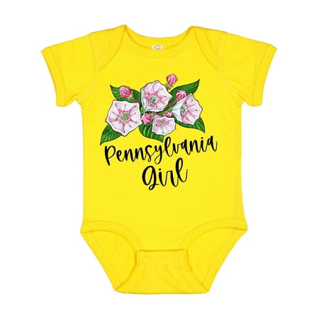 

Inktastic Pennsylvania Girl Mountain Laurel Flowers Gift Baby Girl Bodysuit