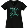 thumbnail image 3 of Inktastic Wedding Mother of the Groom in Teal Women's Plus Size V-Neck T-Shirt, 3 of 5