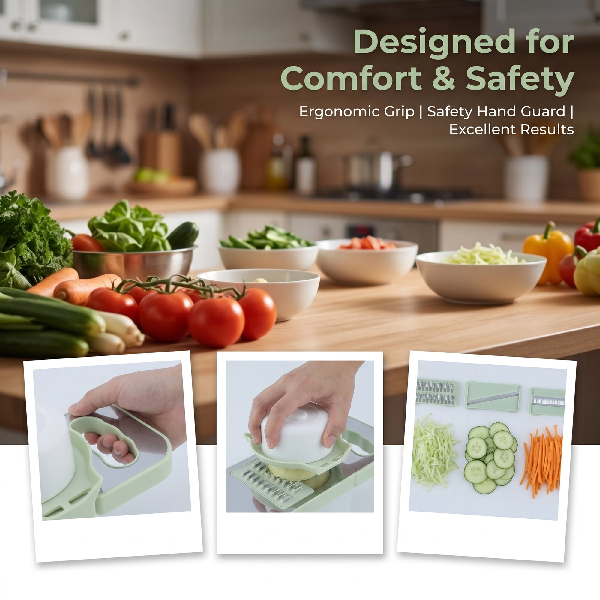 Unique Bargains Mandoline Slicer with Chopping Function for Cooking 6 in 1(B) 11"x4.3"