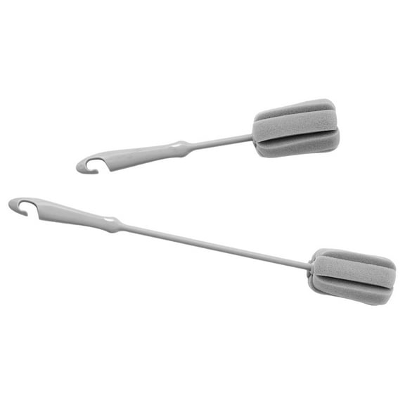 unbranded  2 Pcs Brush for Cleaning Extra Long Bottle Cleaner Sponge Grey