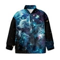 thumbnail image 4 of Uorisanigo Girls Half Zip Cropped Pullover Sweatshirt Oversized Sweatshirts Blue Galaxy Wolf Long Sleeve Athletic Tops Soft Quarter Zip Up Hoodie Jacket Pullover Tops, 4 of 6