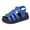 Blue, variant on Women's Leather Platform Gladiator Sandals Open Toe Adjustable Buckle Strap Summer Breathable Beach Sandals Orange Size 8