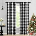 thumbnail image 5 of Flowpartex 2 Panels Buffalo Check Semi Sheer Curtains Black and White Plaid Textured Grommet Drapes for Farmhouse Living Room Bedroom, 40"Wx84"L, 5 of 7