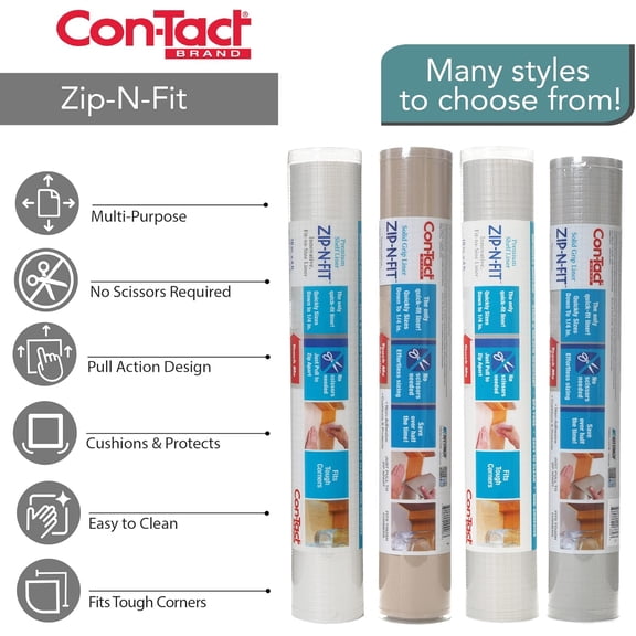 PYAN-Brand Zip-N-Fit Adhesive Perforated, Scissors Needed, 18-Inches by 4-Feet, Black Solid Grip Drawer and Shelf Non-Slip Liner, x 4', 6 Sq Ft