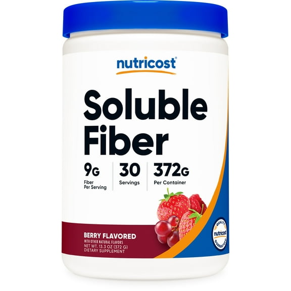 Nutricost Soluble Fiber (Berry Flavored) 30 servings - Vegan, Non-GMO, Gluten Free