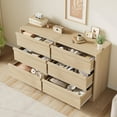 thumbnail image 3 of Aoile Modern Wooden Dresser with 6/7/8 Drawers, Bedroom Chest Organizer with Storage, Natural/Antique White, Floor Standing, 3 of 7