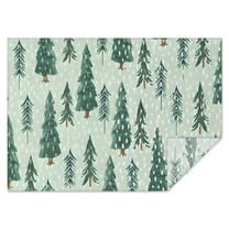 Light Green Christmas Tree Pattern Rectangle Tablecloth 60"x84",Waterproof Polyester Rectangle Table Cloth, Wipeable Spillproof Polyester Tablecloth for Dining, Camping, Indoor and Outdoor