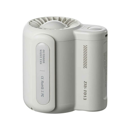 

Daiosportswear New Hanging Waist Fan Portable Small Fan Outdoor Lazy Usb Charging Silent Digital Display Mini Fan White