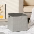 thumbnail image 5 of Unique Bargains Storage Cube Bin with Handles 1 Pack Collapsible Storage Basket Grey L, 5 of 7