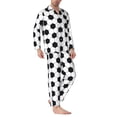 thumbnail image 2 of Vsdgher Soccer Ball Mens Pajama Set, Soft Warm Long Sleeve Sleepwear, Cozy Button-Down Pjs for Men-Large, 2 of 7