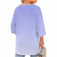 thumbnail image 7 of BSDJILFG Womens Plus Size Tops 3/4 Sleeve Graphic Tees Oversized Loose Fit Shirt Hollow Out Comfy Pajama Top Sleepwear L-5XL, 7 of 7