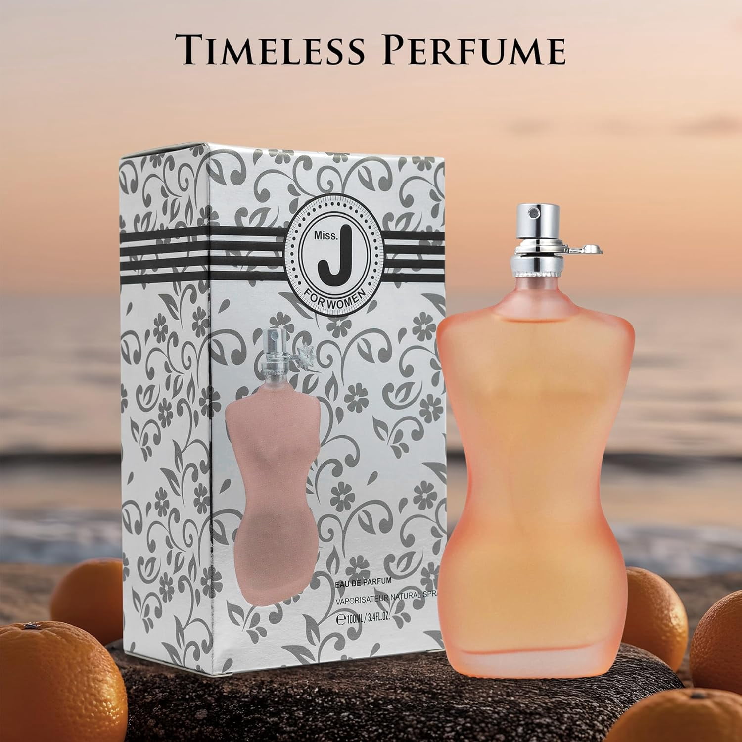 Miss J Perfume for Women, Amber Floral Fragrance with Rose & Vanilla, 100ml Eau de Parfum Spray