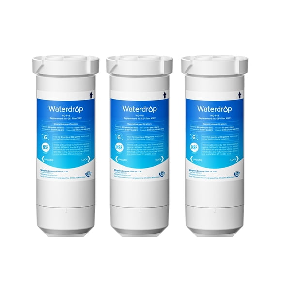 Waterdrop XWF Refrigerator Water Filter, Replacement for GE® WR17X30702, NSF 42/372 Certified, Compatible with GNE27, GFE26, GDE25, GSS25, PSE25 S