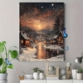 thumbnail image 4 of Qisvanset 12x16 Inch Winter City Christmas Canvas Wall Art, Vintage Cottagecore Holiday Wall Decor, 4 of 5