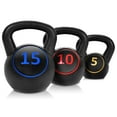 thumbnail image 1 of Gymax 3PC Vinyl Kettlebell Kit Body Muscles Training Weights Set, 1 of 10