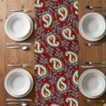 thumbnail image 6 of Red Boho Botanical Table Runner - 60 Inch Long, Kitchen Dining Table Runner Dresser Scarves, Southwestern Retro Leaves Ethnic Tribal Farmhouse Decor for Coffee Tables Wedding Party Banquet, 6 of 8