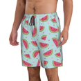 thumbnail image 2 of Kdxio Watermelon Pattern Mens Casual Shorts - Drawstring Summer Beach Sports Shorts for Men, 2 of 9