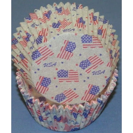 CakeSupplyShop US Flag 4th of July Cupcake Liners (50 Count)